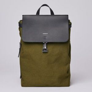 NWT SANDQVIST Alva Metal Hook Backpack in Black & Olive